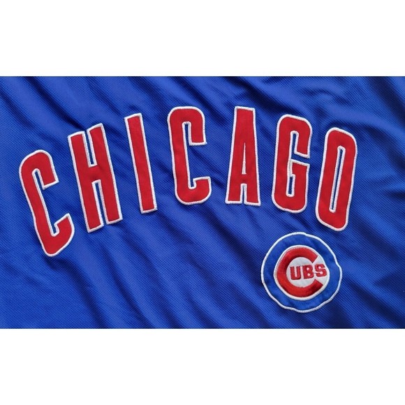 CHICAGO CUBS Jersey STITCHES Men’s LARGE Embroidered Logos Dual Sided MLB Gear - Picture 4 of 14